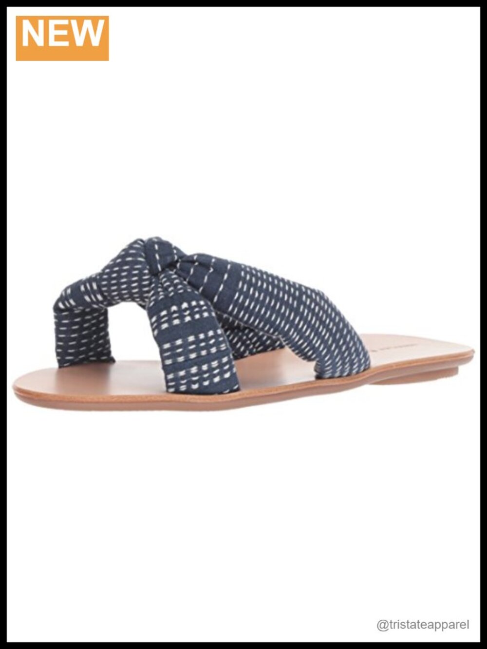 Knot Detail Slide Sandal Flat Open Toe Slingback Slip On